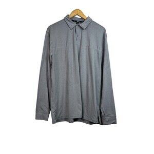 Public Rec Mens Gray Polo Long Sleeve Shirt Size L